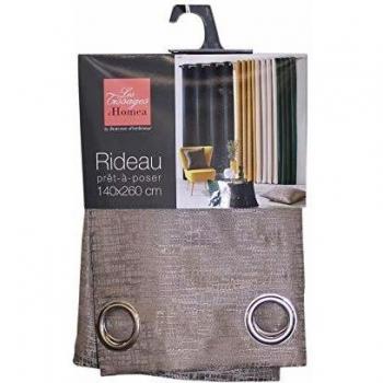 Homea 140x260 cm Rideau à œillets, couleur taupe, style jacquard Riad