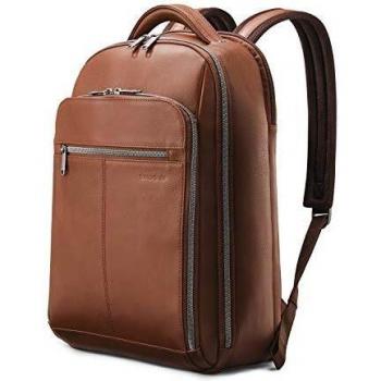 Samsonite Klassischer Rucksack aus Leder, Cognac, Einheitsgröße