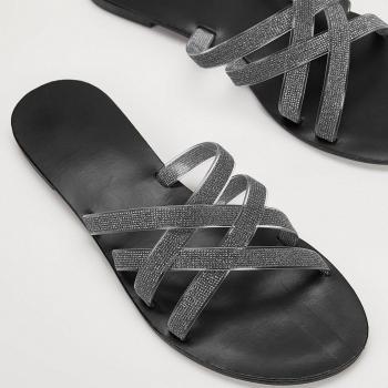 Bling Women's Casual Beach Mules Transparent Slippers AC516