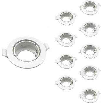 Supports Spot LED Gu10 en encastrement, blancs, 10 unités (SILUMEN)
