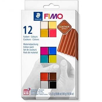 Pâte à modeler FIMO cuir, pack de 12 demi-pains