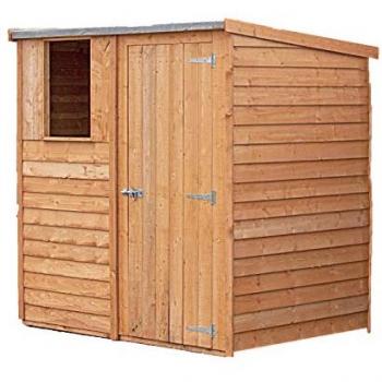Shire GB Overlap 6 ft X 4ft Pent Shed Brown 183cm W X 120cm D X 185cm H