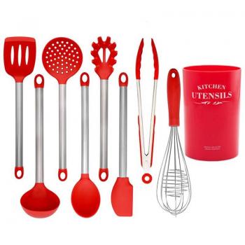 Silicone Kitchen Utensil Set with Holder