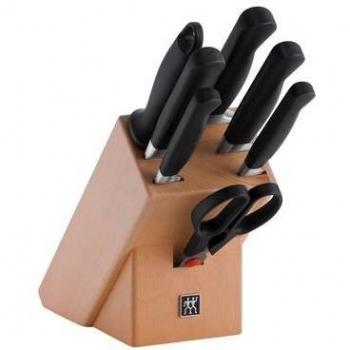Couteaux bois naturel Zwilling Pure, bloc 8 pièces – référence 33620‑002