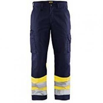 Blakläder High Visibility Warnschutz-Bundhose, gelb/marineblau, Größe 54