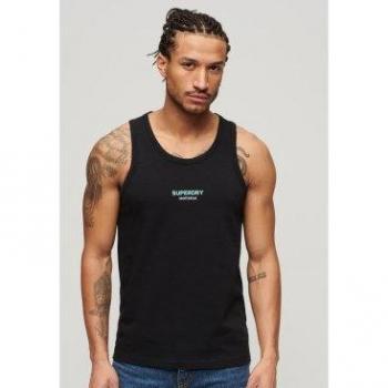 Superdry Men's 2XL Relaxed Black Logo Sports T-Shirt
