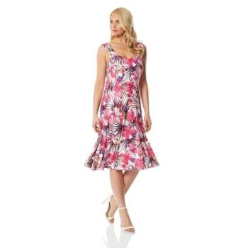 Blooming Beach Skater Dress – Pink, 18
