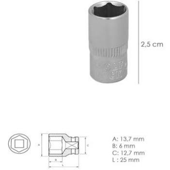Llave Vaso 1/2 10 mm. Hexagonal, Acero Cromo Vanadio