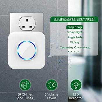 Ultra‑Range Doorbell with LED Flash and 58 Melodies