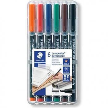 STAEDTLER Lumocolor B Folienstift Set 6 Stifte