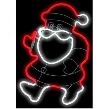 Père Noël 57cm avec Néon LED Rouge et Blanc Froid (3m)