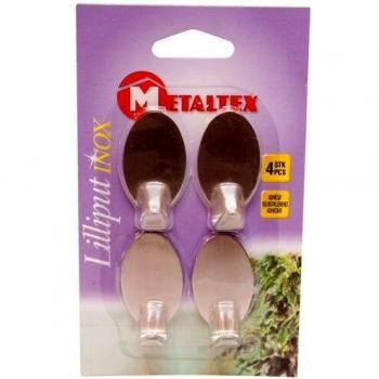 Metaltex 4-Piece Inox Adhesive Hook Set