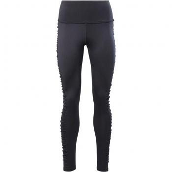 Malla Alto Impacto Reebok Cinturilla Alta Estampado Ruched Negra Mujer