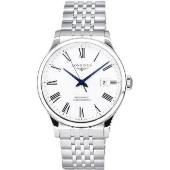 Longines Record Cronómetro de Alta Precisión Acero Inoxidable Esfera Blanca L2.821.4.11.6