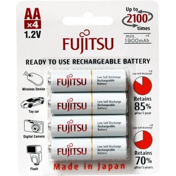 Fujitsu HR-3UTCEX Batterie NiMh Ricaricabili AA, 1900 mAh, 4 Pz