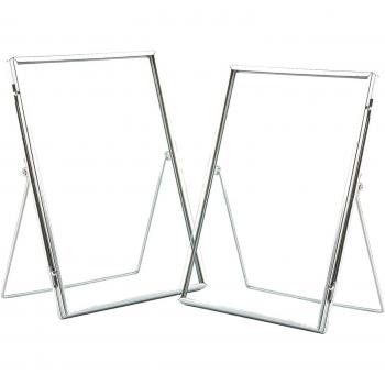 Dual Pack 6x8 Standing Metal Frames in Silver