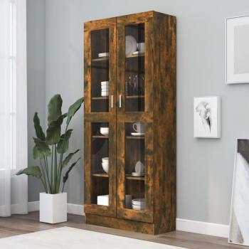 VidaXL Smoked Oak Vitrine 82.5x30.5x185.5 cm