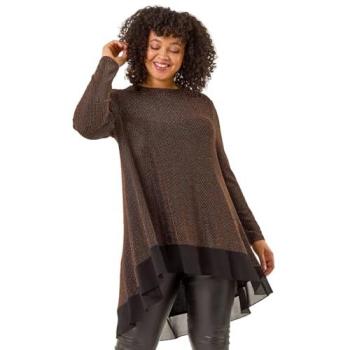 Glittering Bronze Curve Tunic by Roman – Size 30/32 Female