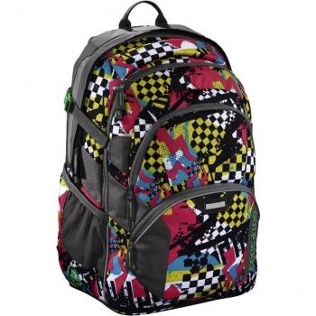 Coocazoo JobJobber 30L Checkered Bolts – Rucksack für Schüler ab 5. Klasse, verstellbarer Brust