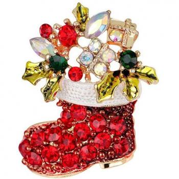 Père Noël Brillant Broche