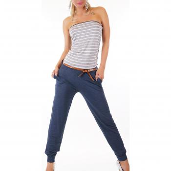 Modischer Bandeau‑Jumpsuit mit Knüppegürtel – One Size Edition