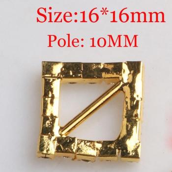 Gold Rhinestone Slide Buckles for DIY Wedding Accessories (10pcs)