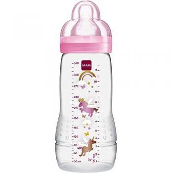 MAM Baby-Fläschchen 330 ml – 2 Jahre – Sauger X – Rosa – Ab 6 Monate