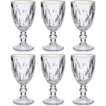 Colección Arte Regal Oro y Diamante – 6 Copas de Vino 330 ml