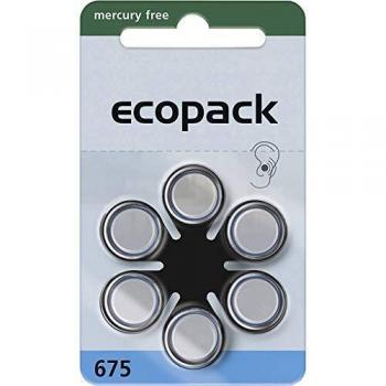 Varta ecopack Gr. 675 Hörgerätebatterien 6er Blister Blau 1,4V