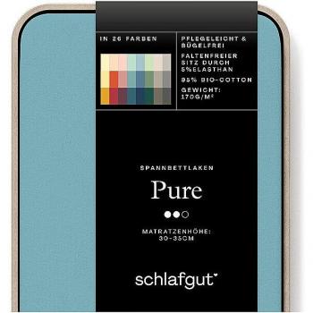 Tapis de lit SCHLAFGUT Jersey Pure 90x200 cm couleur Pétrole Menthe