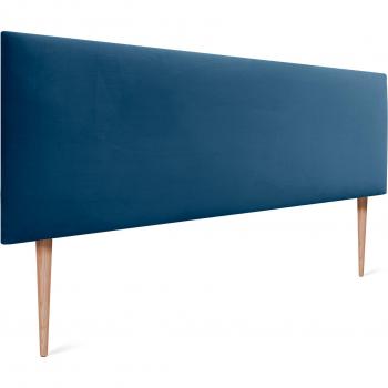 Cama de alta gama: cabecero acolchado en terciopelo azul – Dhome