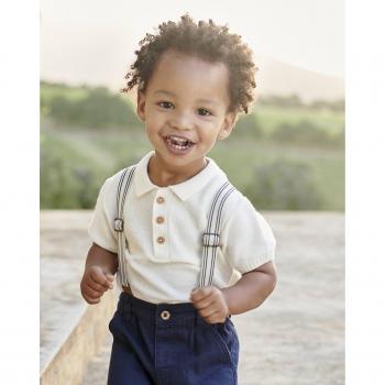 Polo bébé écru en tricot VERTBAUDET