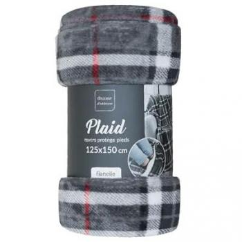 Plaid Poche Pieds Écossais 125x150 cm
