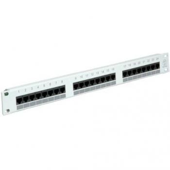Panel de Conexión Cat.5e 19, 24 Puertos, UTP Gris Pálido – Entrada de Cableado