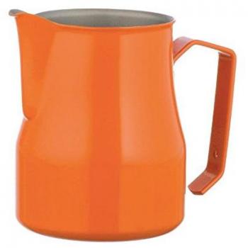 Stainless Steel Orange Milk Pitcher – 11.8 Fl Oz (Motta)
