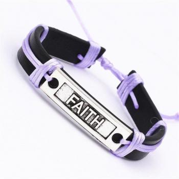 Faith Vintage PU Leather Friendship Bracelet