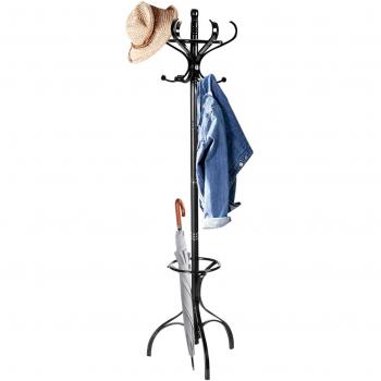 Perchero de Madera para Pasillo y Oficina 182 cm con 12 Ganchos