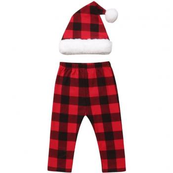 Ensemble photo de Noël pour enfants : chapeau de Santa et pantalon rayé