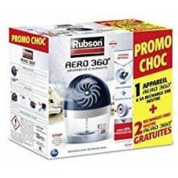 Rubson Absorbeur d'humidité Aero 360° 20m² + 3 recharges