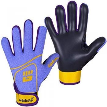 Children's Grip Active Gaelic Football Gloves (Purple and Gold, Under 12 Years)