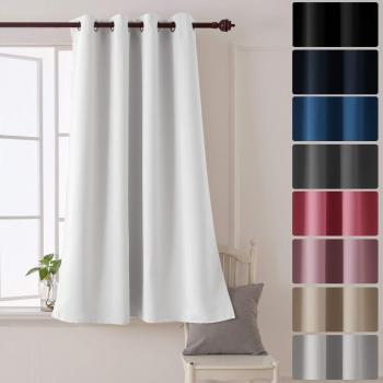 Deconovo Thermal Insulated Silver Eyelet Ready Made Blackout Curtains