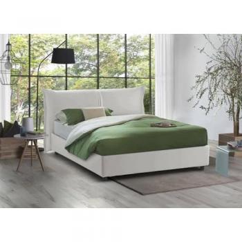 Letto Matrimoniale Contenitore Cesira in Tessuto Bianco