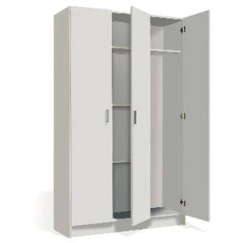 Armadio multiuso con portascope Dianhydro 3 ante H cm 180 x L cm 108,8 x P cm 37 Bianco