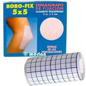 Bande respirante Tubipax Boro‑Fix 5 m × 5 cm – blanc
