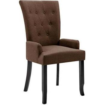 Comfomarrón: Silla de Comedor VidaXL con Reposabrazos Táctiles