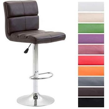 CLP Barhocker Umbria – ergonomischer Thekenstuhl, höhenverstellbar, kunstlederbeschichtet, braunes Metall-Framework