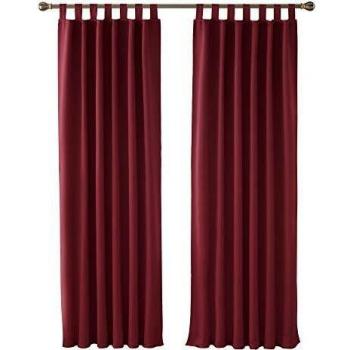 Deconovo Kälteschutz-Vorhang 200x140 cm Rot 2er Set