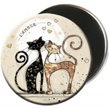 Ronde magneet Kiub Bug Art Hartvormige Katten