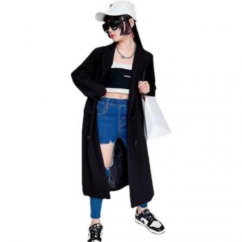 Veste Exterior Negro Versátil para Niños