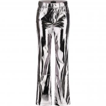 Guess Damen Kunstlederhose W4RB33 Silber Regular Fit Größe S